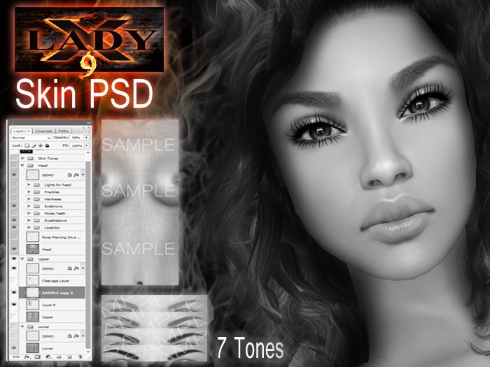 Lady-X-9-Skin PSD -DEMO