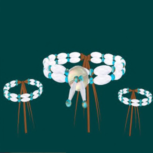 Choker & Armbands - Bone-White w/Turquoise Flexi Vender 10/14