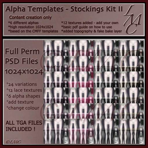 LMC Alpha Templates PSD & TGA Files - Stockings Kit II