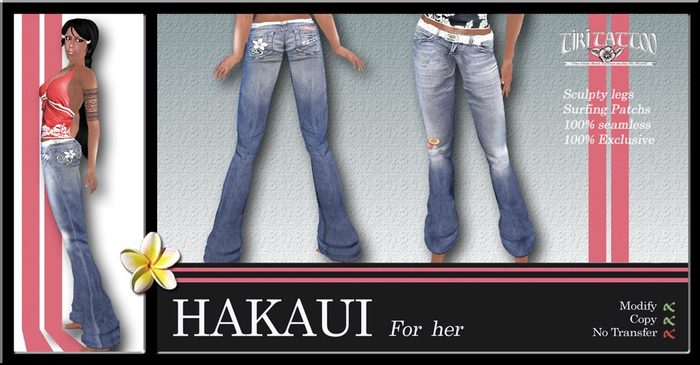 Tiki Tattoo -  HAKAUI - Jeans withsurf patchs