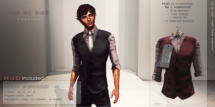 not so bad . mesh . ROBIN waistcoat . red plaid
