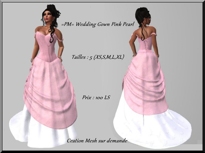 =PM= Wedding Gown Pink Pearl