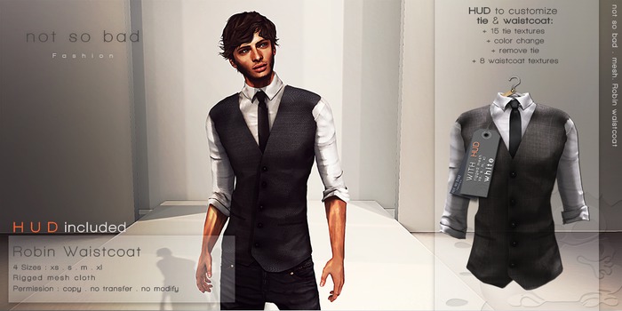 not so bad . mesh . ROBIN waistcoat . white