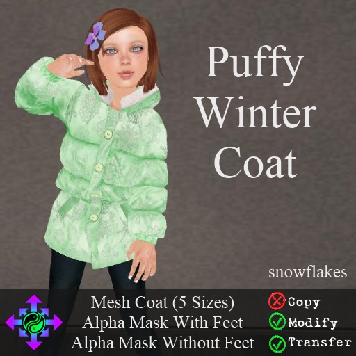 Vicarious Vitae - Puffy Winter Coat -Snow Green