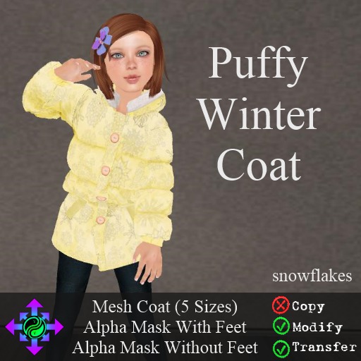 Vicarious Vitae - Puffy Winter Coat -Snow Yellow