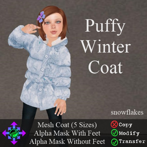 Vicarious Vitae - Puffy Winter Coat -Snow Blue