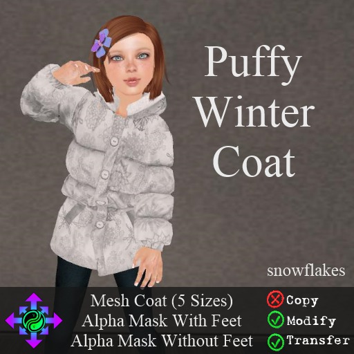 Vicarious Vitae - Puffy Winter Coat -Snow Silver
