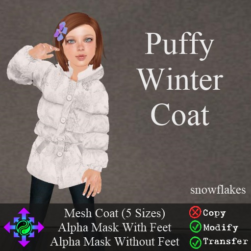Vicarious Vitae - Puffy Winter Coat -Snow White
