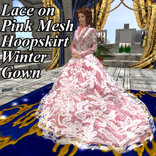 HoA  Lace on Pink Hoopskirted Winter Gown