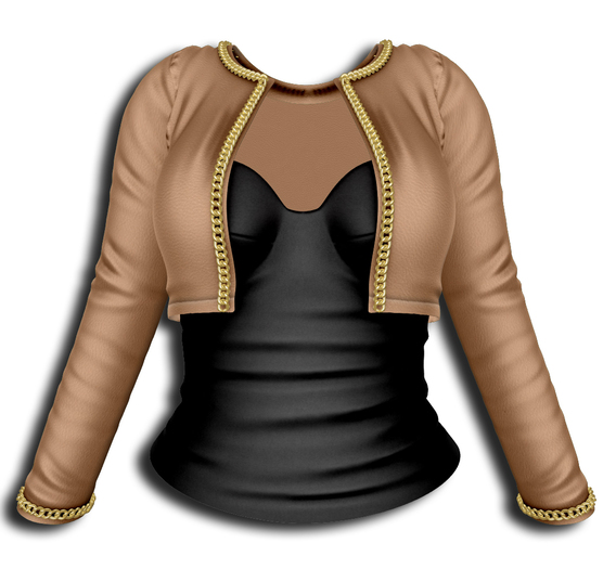 .:Vitrimi:. Chained Crop Jacket Beige