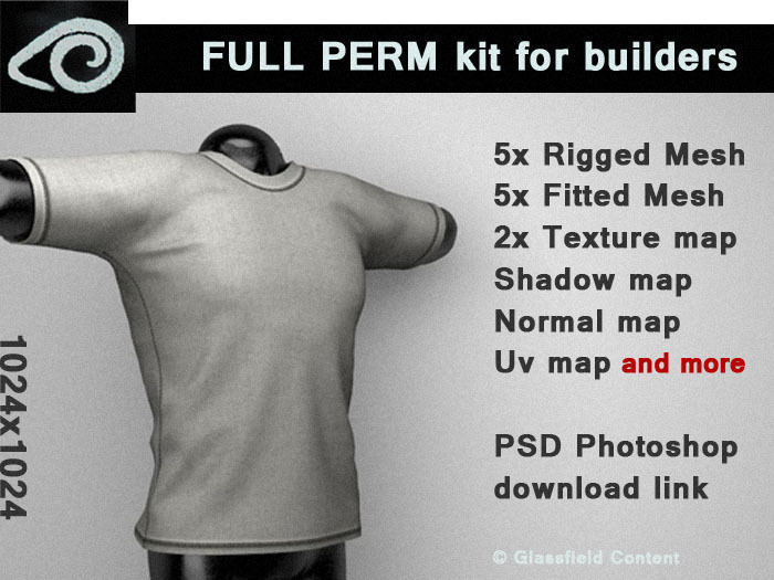 Second Life Marketplace - FULL PERM Fitmesh + Rigged Mesh + PSD Classic ...