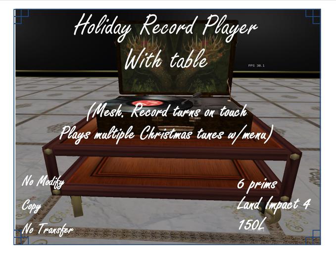 Holiday Record Player with table