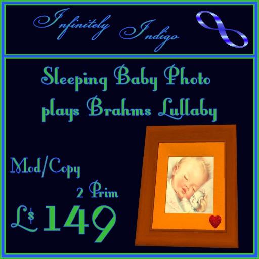 Framed Photo - Sleeping Baby with Ruby Heart