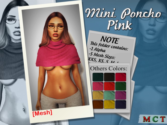 Mini Poncho NAKA [Pink]