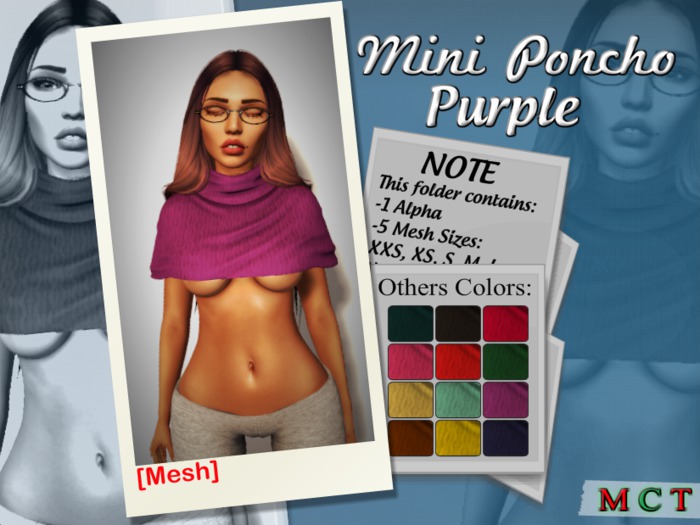 Mini Poncho NAKA [Purple]