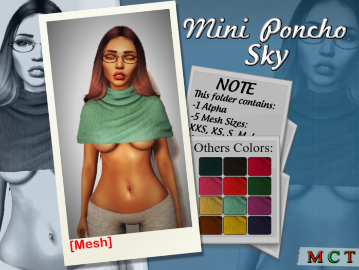 Mini Poncho NAKA [Sky]