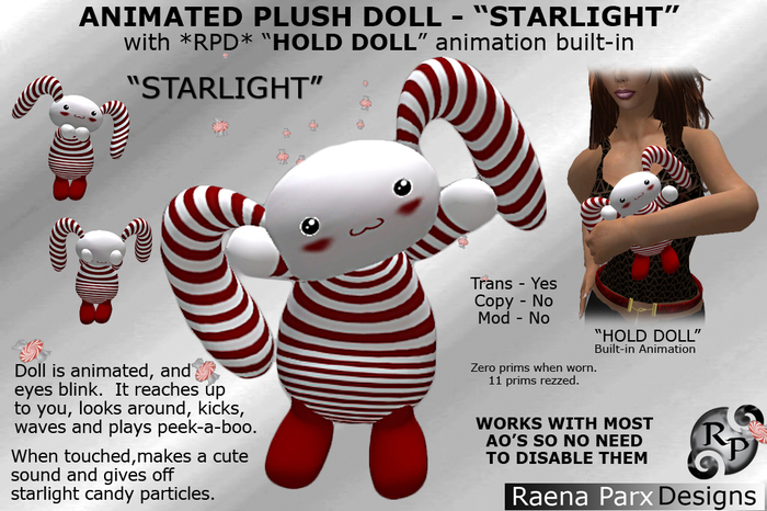 Sculpt Animated Shoulder Pet - Reindeer - WHITE - *RPD*