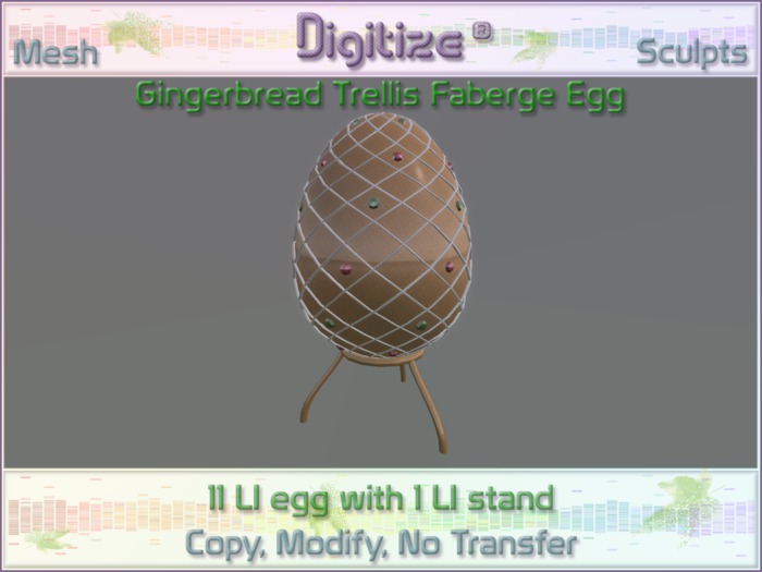 Digitize Gingerbread Trellis Faberge Egg Package (No Transfer)