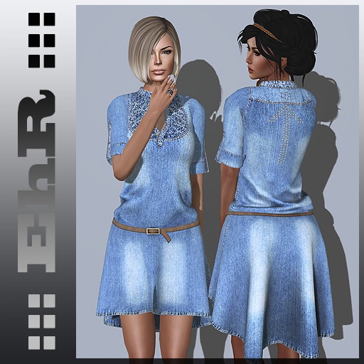 ::: EhR ::: _ denim dress _ (light blue)