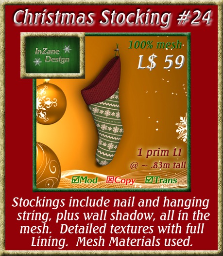 InZane Design Christmas Stocking 21 - bagged (wear or rez)