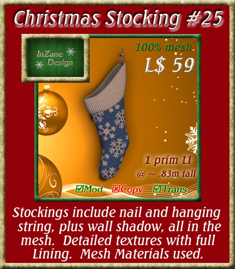 InZane Design Christmas Stocking 21 - bagged (wear or rez)