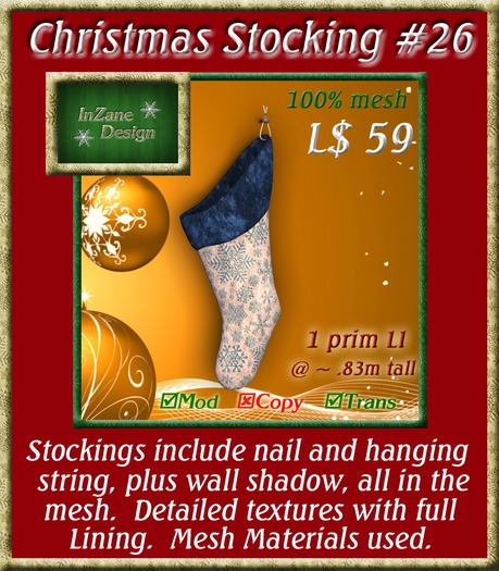 InZane Design Christmas Stocking 21 - bagged (wear or rez)