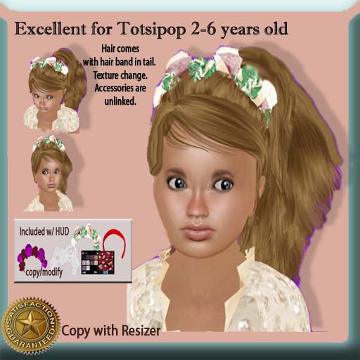 Totsipop 2-6 PONYTAIL SHINY CARAMEL demo