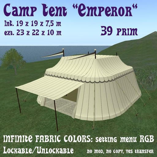 Medieval Camp Tent 'Emperor' (Maxi size - 39 prim)