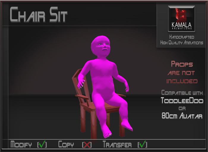 ToddleeDoo *Chair Sit* Transferable Poseball