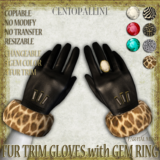 *CentoPallini* FUR TRIM GLOVES