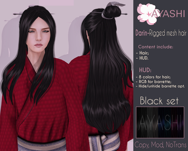 [^.^Ayashi^.^] Darin hair-Black set