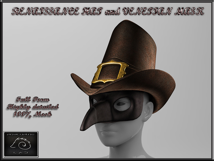 [PL] - Full Perm - Renaissance Hat and Venetian Mask