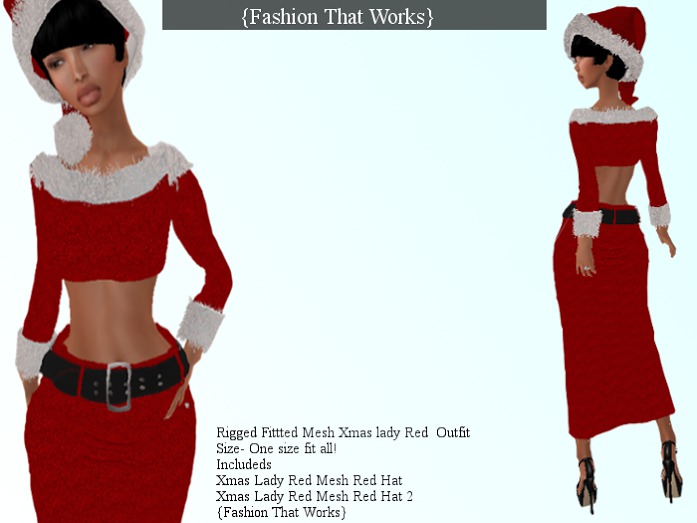 {Fashion That Works} Mesh Xmas Lady Red & Hats