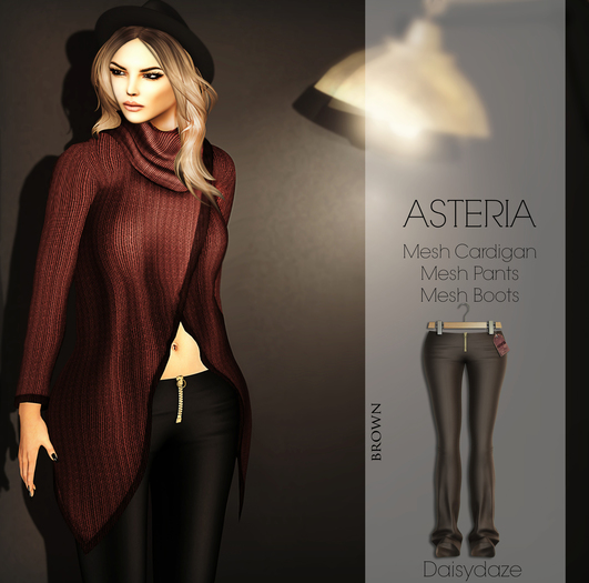 *Asteria Creations - Daisydaze Mesh Sweatpants - Brown