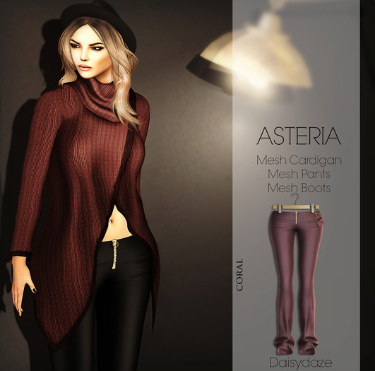 *Asteria Creations - Daisydaze Mesh Sweatpants - Coral