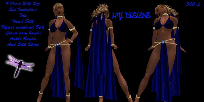 LMI Blue Satin 9 piece set (Silks)