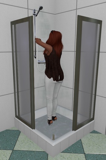 Dusche mit Wasser und Animation