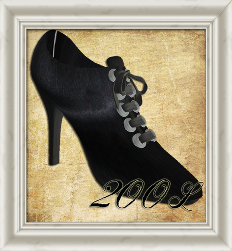 Shabby Chic Black Lace Shoe