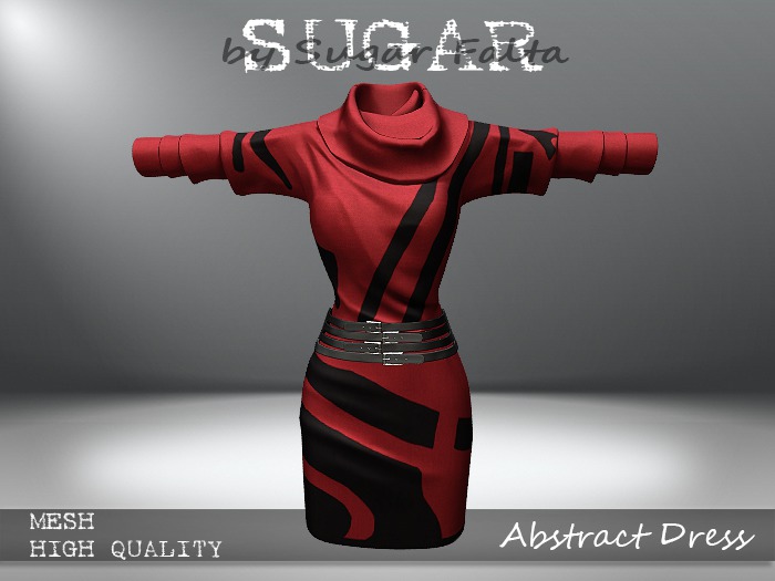 SUGAR - Abstract Dress - RED