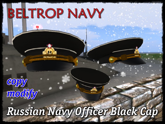 Russian Navy Officer Black Cap