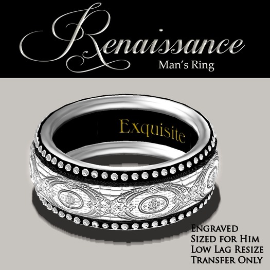 Exquisite Renaissance Man's Ring Platinum