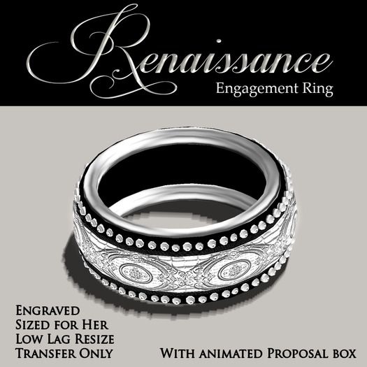 Exquisite Renaissance Engagement Band Platinum