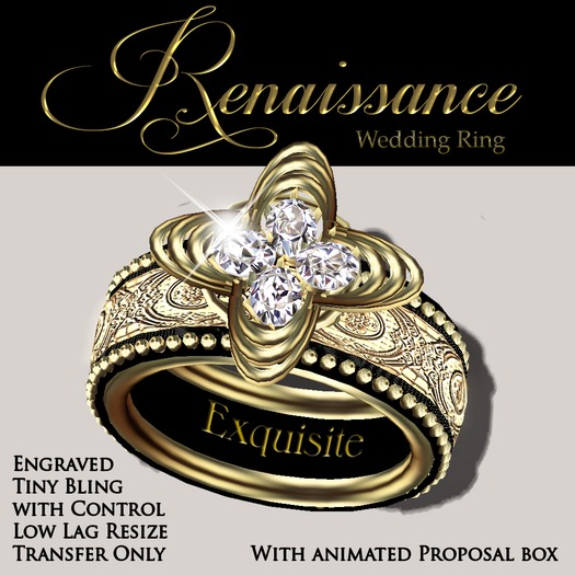 Exquisite Renaissance Wedding Ring Gold