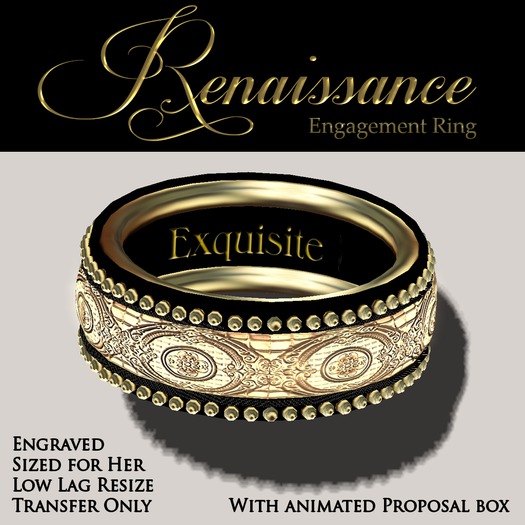 Exquisite Renaissance Engagement Ring Gold