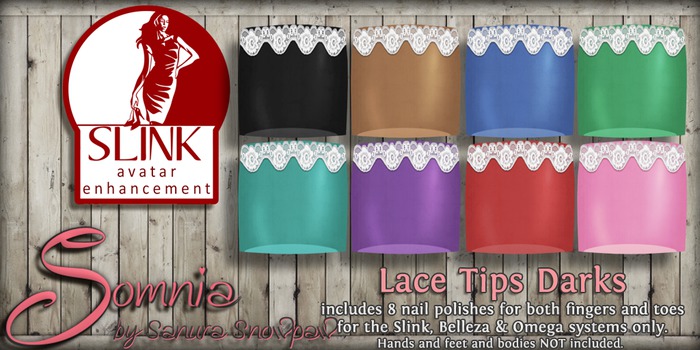 .: Somnia :. Lace Tips Darks {Crated}