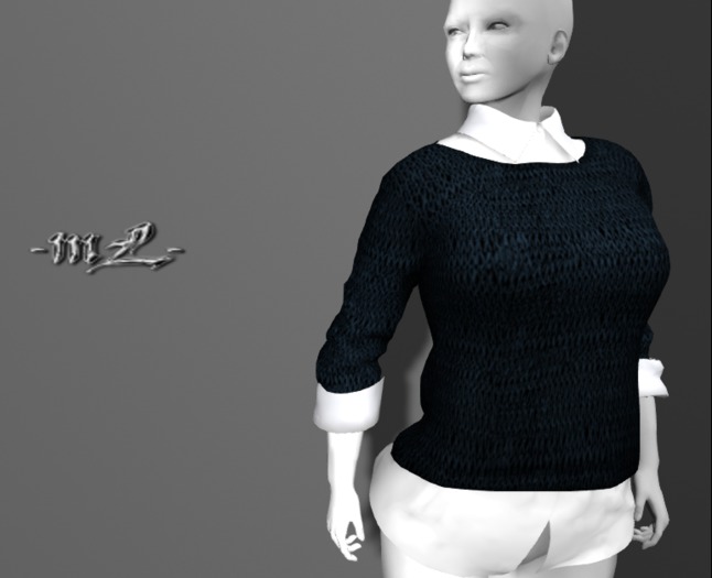 -mL- Nerea Shirt - WhiteBlue