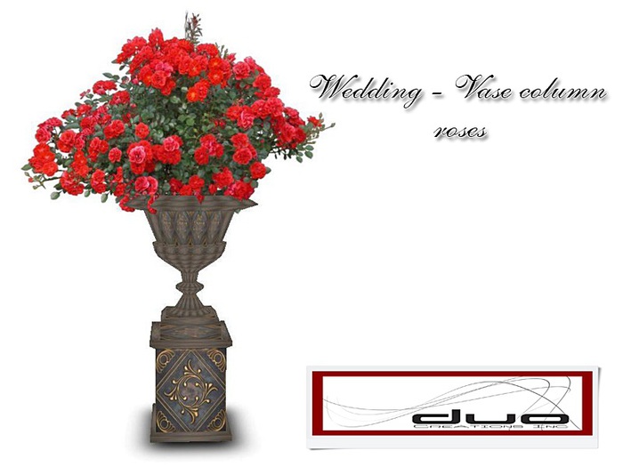  Wedding - Vase column - roses