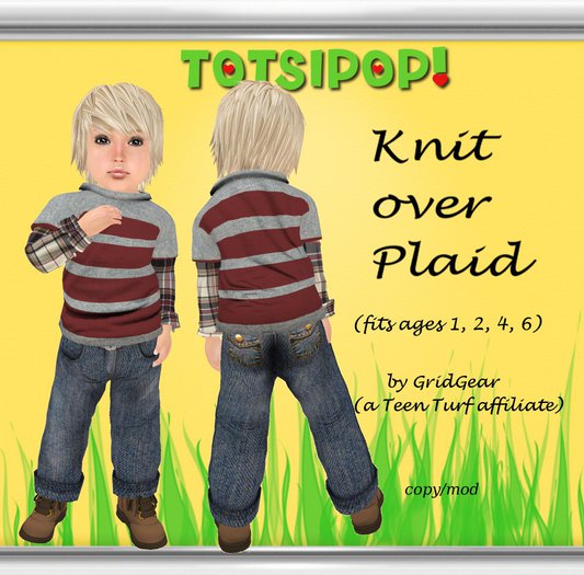 TOTSIPOP! Knit Over Plaid Clothing Set