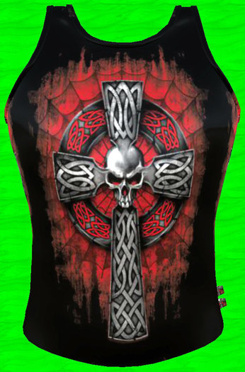 Celtic Skull Cross Tank Top Boxed