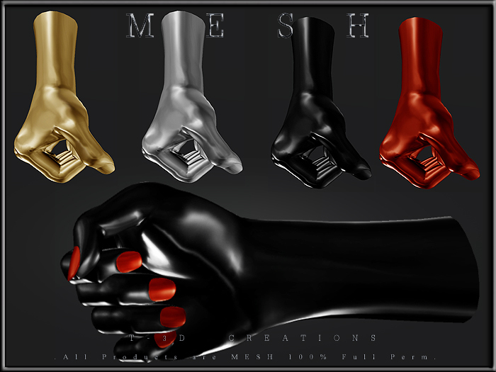 T-3D Creations [ Display Woman Hands No.2 ] Micro and Regular MESH - Full Perm -